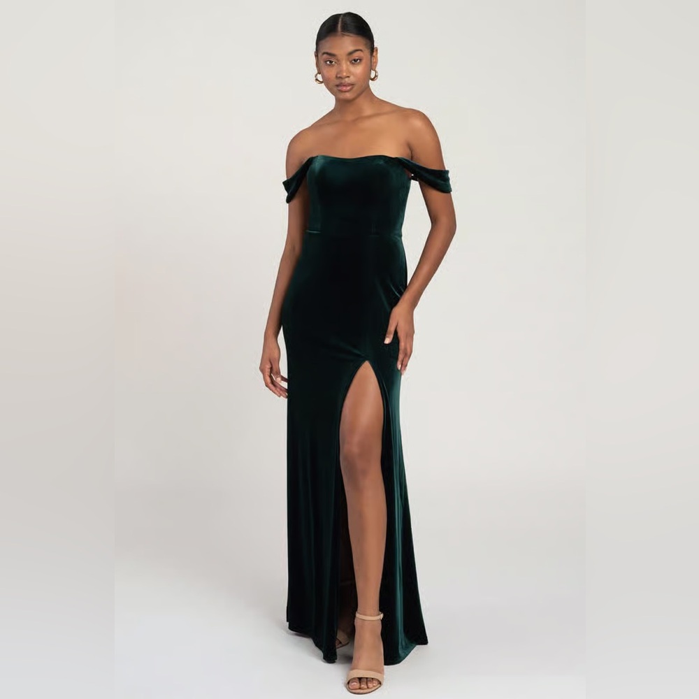 Jenny Yoo Emerald Off-Shoulder Issa Dress